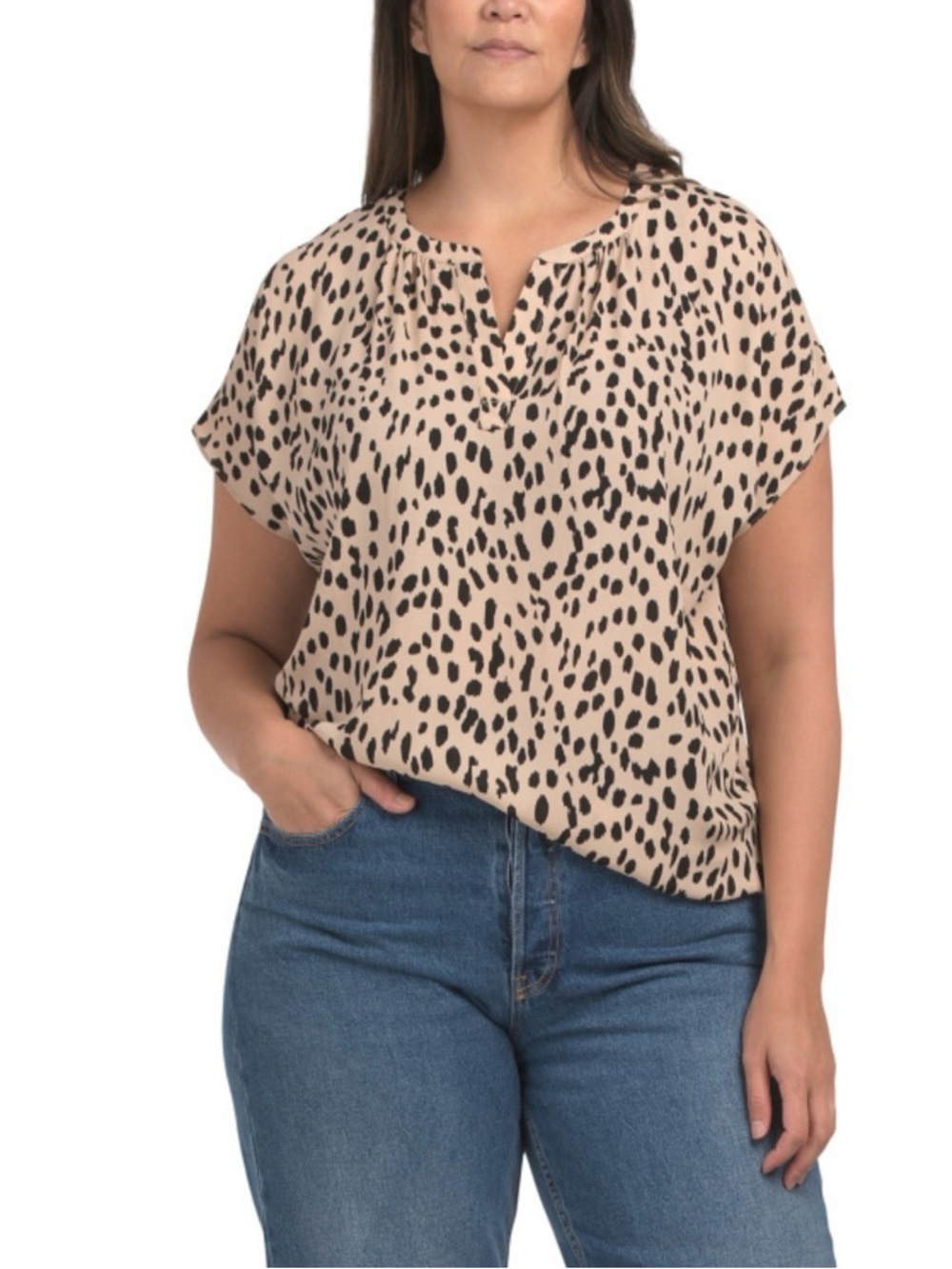 NEW Philosophy Animal Print Blouse 1X